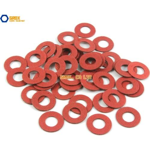 500 Pieces M8*16*0.8mm Red Paper Washer Insulation Washer