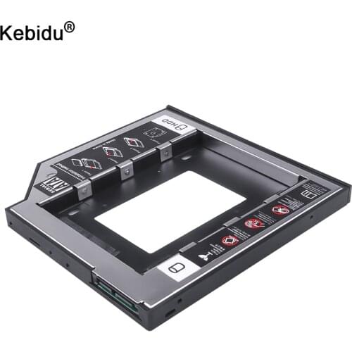 Kebidu SATA to SATA 2nd HDD Caddy 9.5mm for 9mm 9.5mm SSD Case Hard Disk Drive Enclosure Bay for Notebook ODD Optibay CD-Rom