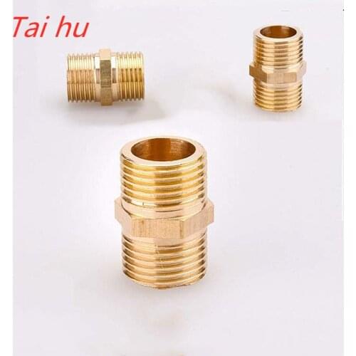 Brass Pipe Hex Nipple Fitting Quick Adapter 1/8" 1/4" 3/8" 1/2" 3/4" 1" BSP Male Thread Water, oil and gas Connector