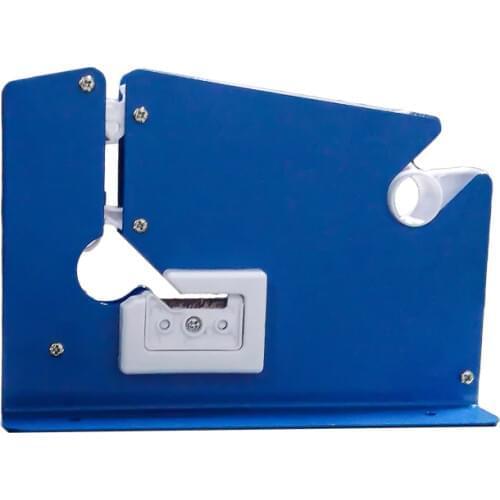 Metal Bag Neck Tape Sealer 12mm Metal Tape Dispenser with Trimmer Cutter for Supermarket Store Bag Packaging Machine