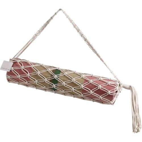 Multifunction Pocket Yoga Mat Bag Women Dance Mat Package Sports Knapsack Fitness Gym Backpack Mat Case Vintage Macrame Yoga Bag