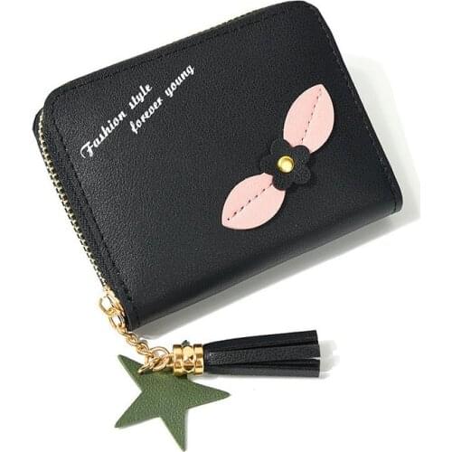 Fashion Lady Wallets Women Purses Money Bags Female Floral Wallet Tassels Zipper Coin Purse Pocket Card Holder Flower Wallet Bag