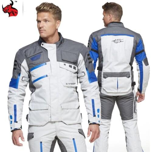 Motocross Jacket NEW Waterproof Profession Motorcycle Jacket Windproof Chaqueta Moto Wearable Motocross Jacket + Pants 5 Colour