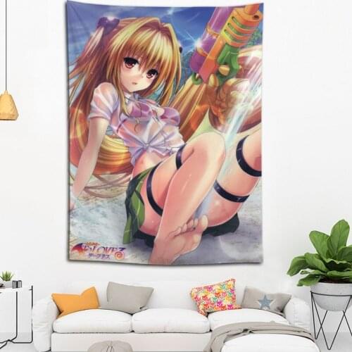 Hot Sale Custom Anime To Love Ru Printed Tapestry Background Decorative Tapestry Various Sizes Wall Hanging Decor