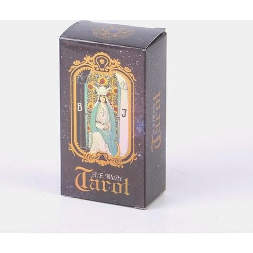 Board Game Holographic Shiny Tarot Cards A.E Waite Full English Mysterious Edition For Astrology Laser Tarot Cards 78 Cards