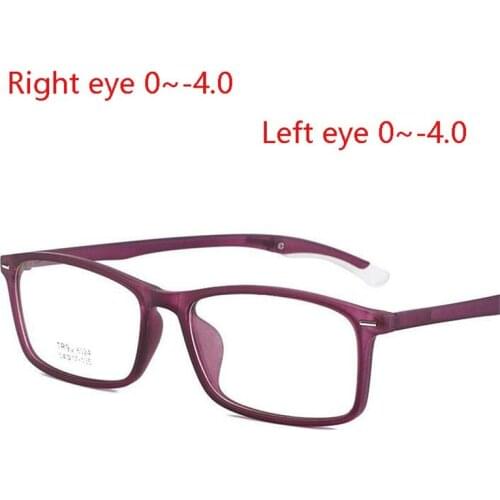 TR90 Student Finished Myopia Glasses Fashion 1.56 Aspherical Lens Prescription Glasses Transparent Gray Frame 0 -0.5 -1.0 To -4