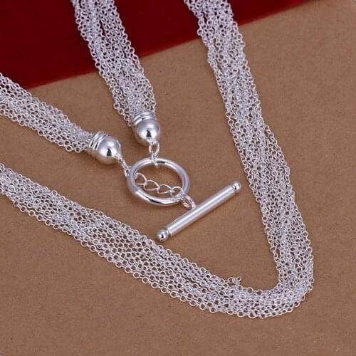Necklace Silver Plated Necklace Silver Trendy Jewelry Necklace 10 Strings Jewelry Wholesale Free Shipping amxn LN232