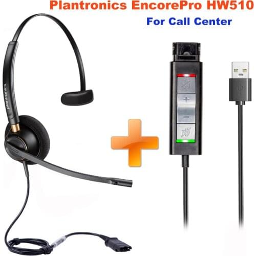 Plantronics EncorePro HW510 89433-01 Wired Headset, with Noise-Canceling Microphone USB Headset for Computer, Laptop etc