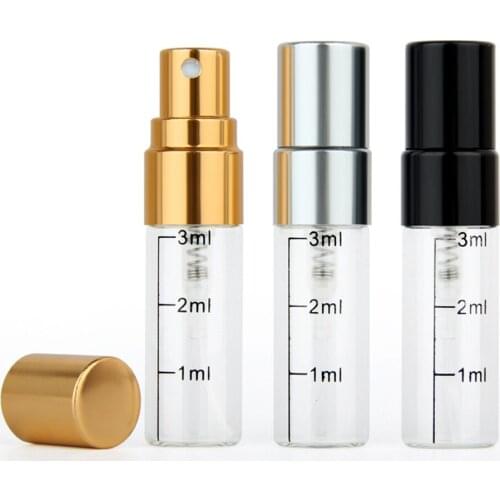 10pcs/lot 3ml Leere Empty Perfume Bottle Flasche Aluminium Spray Tragbare Reise Kosmetische Container Skala Flaschen Bottle