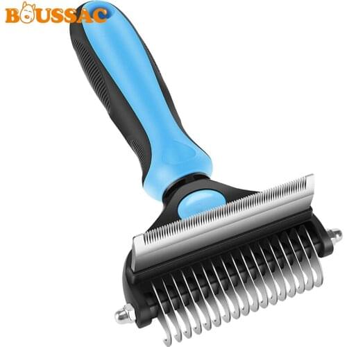 Pet Fur Knot Cutter Dog Grooming Shedding Tools Pet Cat Hair Removal Comb Brush Double Sided Pet Products for Small Large Breeds