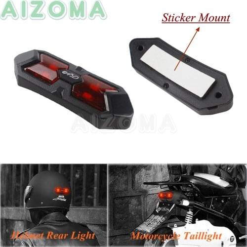 LED Motorcycle Helmet Night Safety Warning lights Custom Motorbike Stickers Rear Brake Taillight Helmets Blinking Lamp