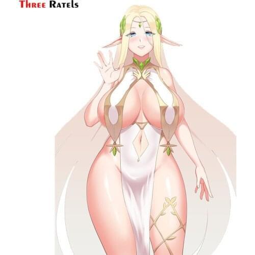 Three Ratels F136 BBW Sexy Hentai Girl Cerestia Of Life Last Origin Helmet Motorcycle Decals Car Sticker Funny Vinyl Decals