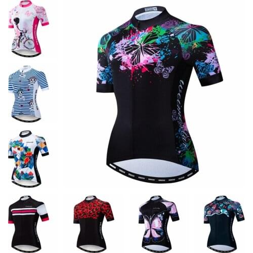 UFOBIK Women Cycling Jersey Short Sleeve Bike Clothing Bicycle Shirts Tops with Pockets
