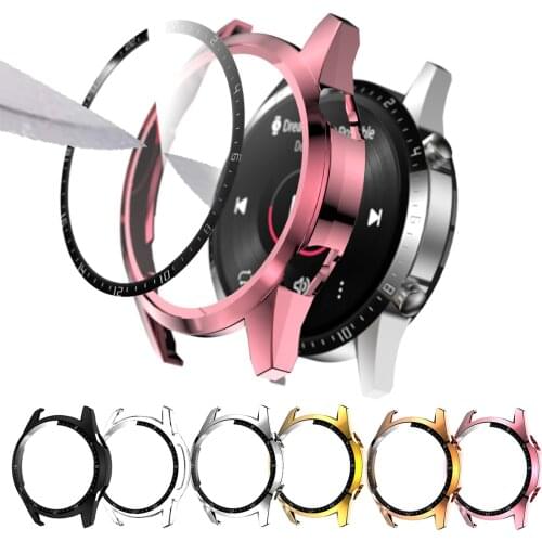 For Huawei Watch GT2 46mm 42mm Full Case Cover Plating PC Protective Shell + Tempered Glass Screen Protector