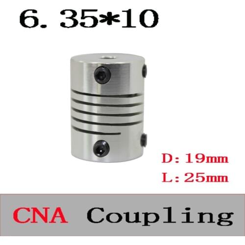 1pcs BR 6.35mm x 10mm D19 L25 CNC Stepper Motor Shaft Coupler Flexible Coupling 6.35x10mm Motor Connector 6.35*10mm
