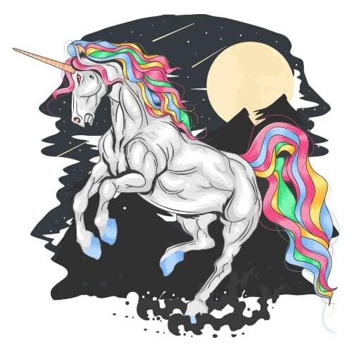1PCS Horse Unicorn Poni Patch Iron On Clothes DIY Accessories Thermal Transfer Sticker Heat Sensitive Applique Animal Printing