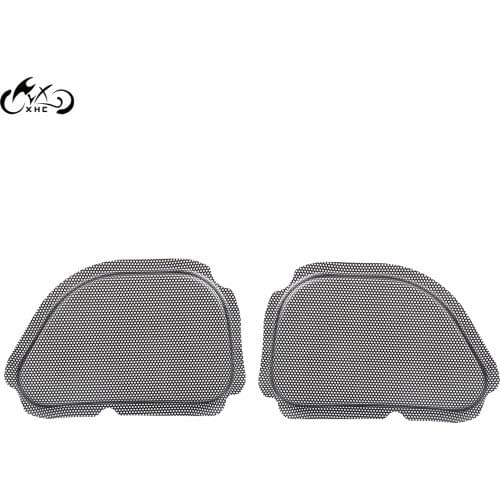 2X Motorcycle Black Metal Front Fairing Mesh Speaker Grills Covers For Harley Road Glide FLTR Custom FLTRX EFI FLTRI Ultra FLTRU