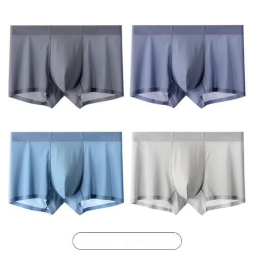 Men Seamless Underwear Silk Man Boxer New Design Modal Bullet Separation Breathable Boxer Underwear 3pcs