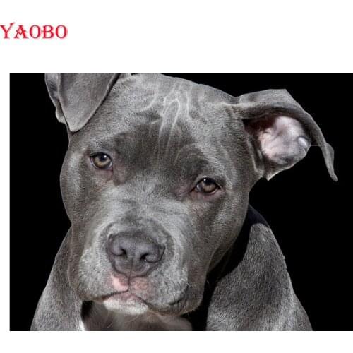 3D Diamond painting cross stitch Pit Bull Terrier dog full square round 5d diy diamond embroidery cute dog diamond mosaic animal