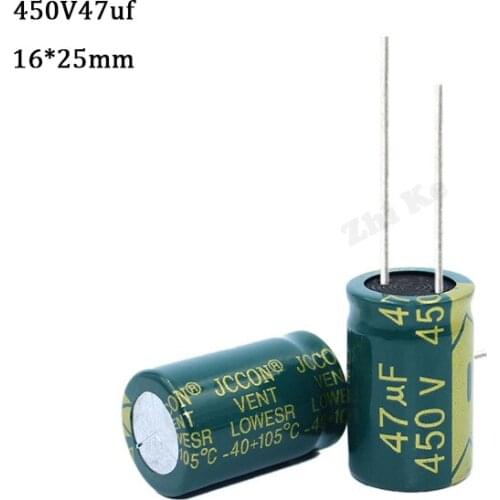 5 pcs Aluminum electrolytic capacitor 47 uF 450 V 16 * 25 mm frekuensi tinggi Radial Electrolytic kapasitor