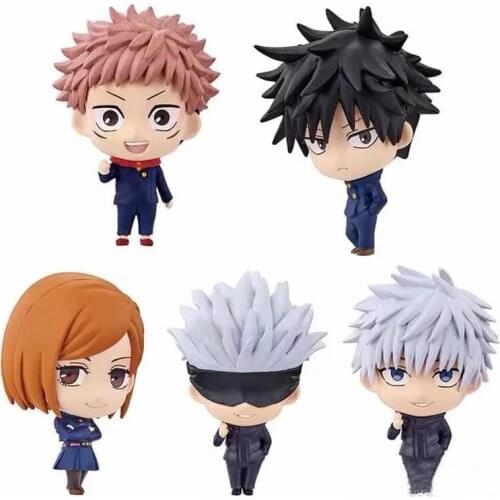 5pc/set jujutsu kaisen figurine 5cm cute Gojo Satoru Itadori Yuji Fushiguro Megumi Kugisaki Nobara PVC anime action figure