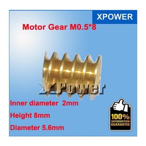 5pcs/lot M0.5-8 mini Schneckenrad Metal Gear Diameter 5.6mm Inner Diameter 2mm 0.5 Modulus Motor Parts Motor Gear