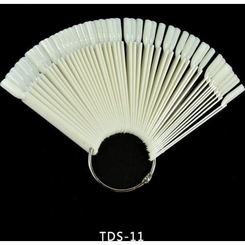 50tips/set False Nail Display Polish UV Gel Stickers Decoration Display Tools Nail Art Tips Stick Display Practice Natural Color