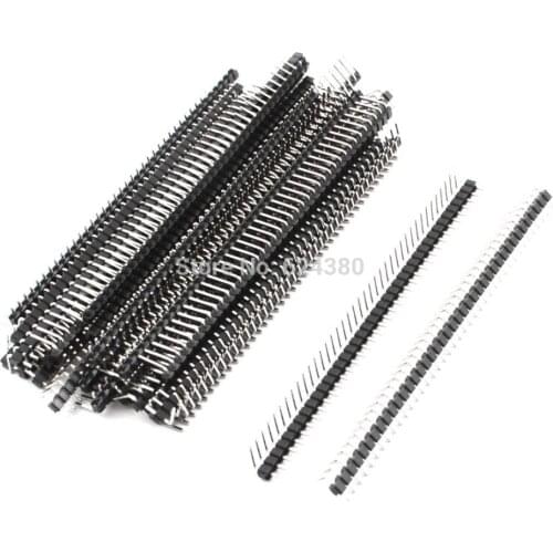 50 Pcs Lot 1x40 40Pin 2.54mm Single Row Right Angle Male Pin Header Connector Strip 90 Degree PBC Ardunio Discount