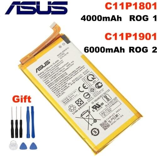 ASUS C11P1801 4000mAh For ASUS ROG 1 ZS600KL Z01QD Battery C11P1901 6000mAh For Asus ROG 2 ZS660KL I001DB Game Phone 2 + Tools