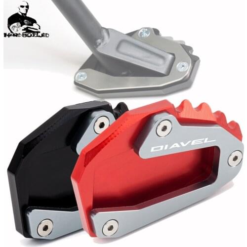 Motorbike CNC Aluminum Motorcycle Side Stand Pad Enlargement Plate Kickstand Extension For Ducati Diavel 1260 Diavel1260 2019