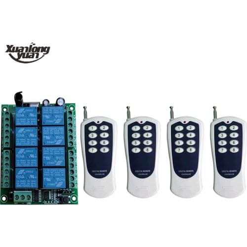 DC12V 24V 8CH 8 CH Channel Wireless Remote Control LED Light Switch Relay Output Radio RF Transmitter And 315/433 MHz Receiver
