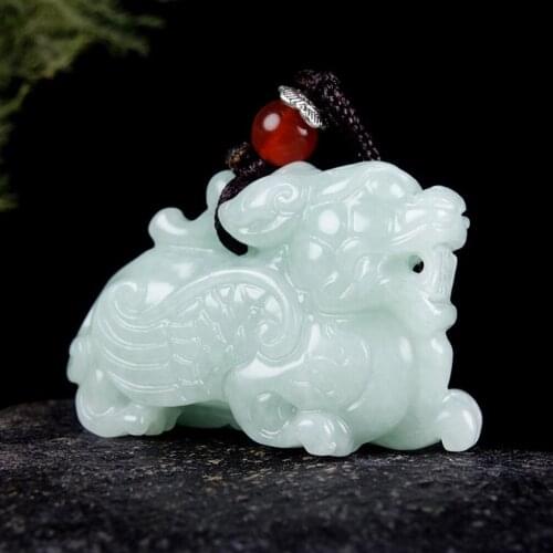 Burma Jade PIYAO Necklace Pendant Jadeite Jewelry Mens Jewelry Jade With Chain Jade Jewelry