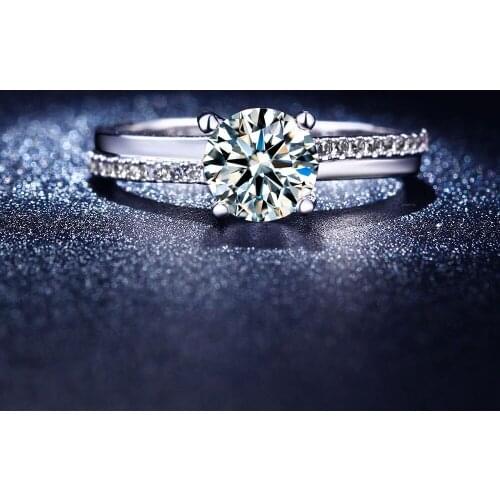 Hainon Classic Romantic Lover Wedding Ring Vintage Gift for Lady Jewelry AAA Zircon Wedding Silver Color Finger Ring