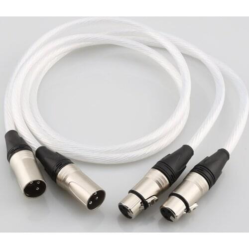 Hifi XLR Cable Hi-end pure silver Plated 5N OCC cable Hifi 2 XLR Male to 2 XLR Female Cable Balance line