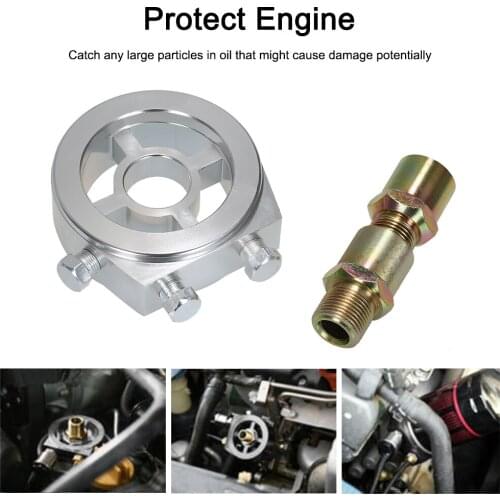 KKMOON Universal Car Oil Filter Cooler Sandwich Plate Adapter for Oil Temperature /Oil Pressure