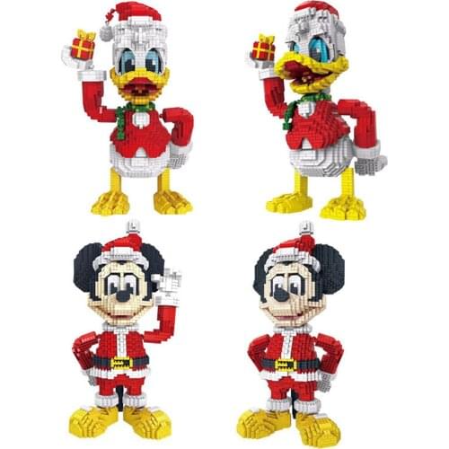 Hot classic creators Cartoon Disneyland figure Donald Duck Mickey mouse mini micro diamond block model brick toys Christmas gift
