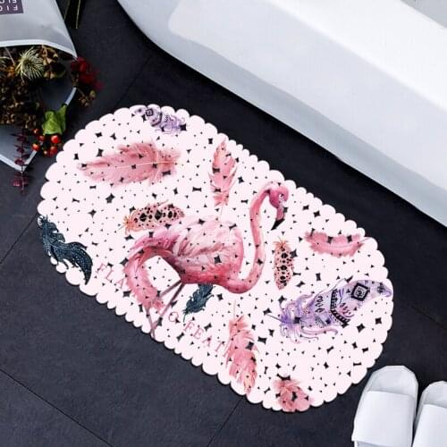 Bath Mats FreeShipping pvc shower bath mat Nonslip floor Flamingo mat anti-slip mat bathroom