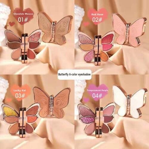 Makeup Metal matte Eyeshadow Pallete makeup brushes 6 Color Shimmer Pigmented Eye Shadow Palette Make up Palette