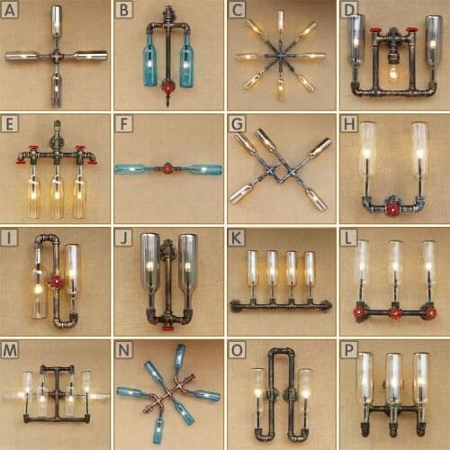 Multi in one water pipe wine bottle wall lamp