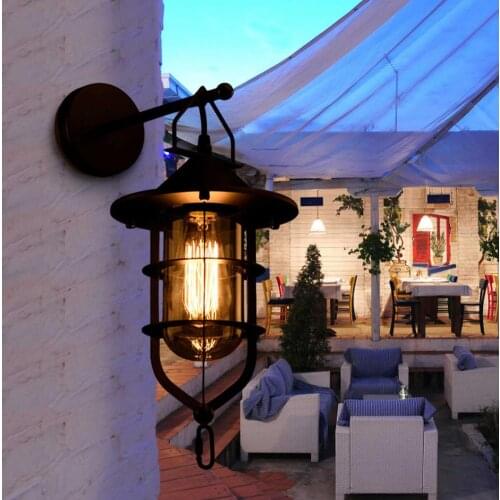 Retro Wall Lamp Iron Nostalgic Corridor Lamp 220V Decoration Creative Bedside Balcony Aisle Corridor Bar Cafe Lamps (No Bulbs)
