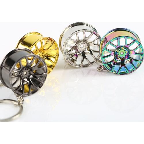 Wheel Rim Hub Tuning Men Women Keychain Keyring Pendent Car Auto Accessories Chrome Key Chain