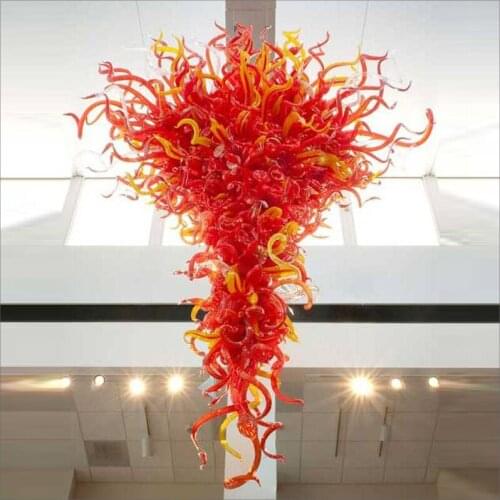 Wholesale Wedding Design Hand Blown Glass Chandelier Hand Blown Glass Chihuly Style Chain Chandelier Lighting ans Pendant Lamps