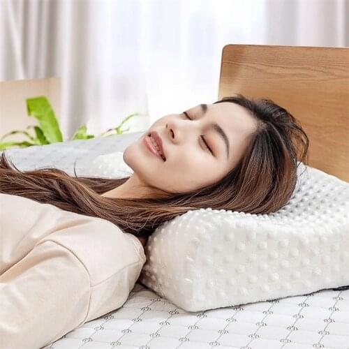 Memory Foam Bed Orthopedic Pillow for Neck Pain Sleeping with Bubble Cloth And Soft Nap Pillowcase 30*50CM