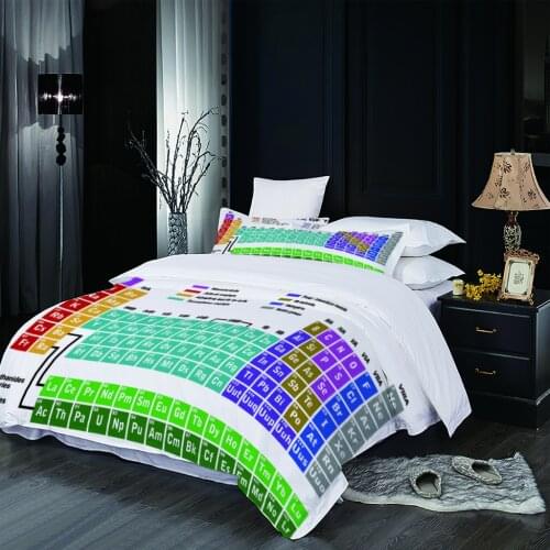 Bed Sheet Pillowcase 3d Printing Bedding Three-piece Home Decoration Gifts New Personality Chemical Periodic Table Printing