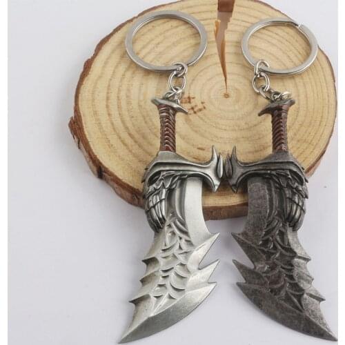 Rongji Jewelry God of War 4 Kratos Sword Keychain Pure Manual Assembly Pendant Keyring Jewelry Men And Women Car Key Accessories