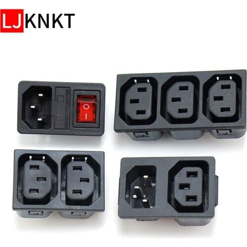 Outlet Connector 10A 250V IEC320-C13 / C14 Rocker Switch universal industry electrical AC socket panel mount power socket