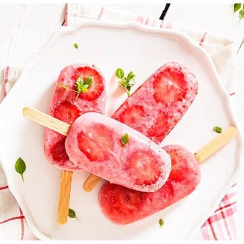 8 Cell Silicone Ice Cream Mold Juice Popsicle Maker Ice Lolly Mould Wooden Stick For Make Cream Mold Ice Cream Tools gift