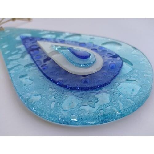 Raindrop Evil Eye 20cm Glass Bead Pendant Charm Turkish Handmade Decor Big Amulet for Wall Hanging Talisman Protector Goodluck