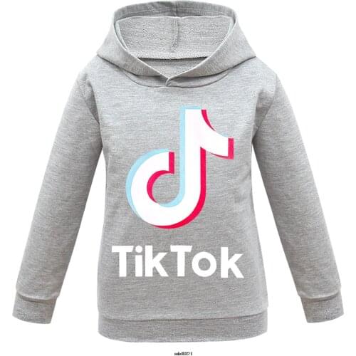 Tik Tok Hooded Sweater European and American Cartoon Printed Childrens Sweatshirt Boys Hooded Sweatshirt Kids
