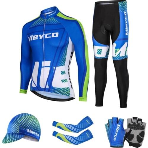 Bicycle Long Sleeve Cycling Jersey Set Bule Cycling Equipment Maillot Ciclismo Men Autumn Anti-UV BMX Clothing Mens Tracksuit